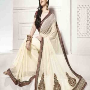 White Ethnic Saree